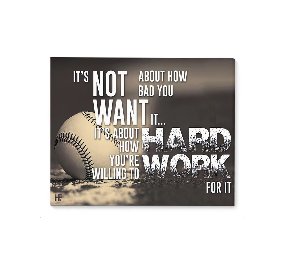Poster, Canvas - How Hard You Willing To Work It Baseball Print Framed Wall Art