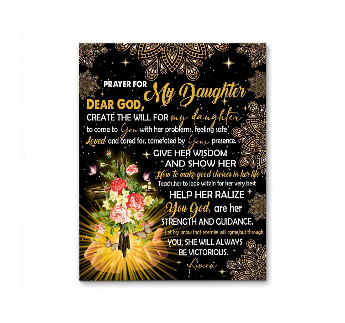 Poster, Canvas - Pray My Daughter Print Framed Wall Art