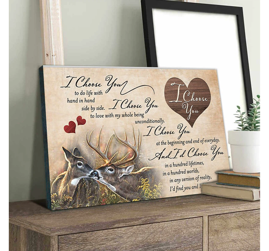 Poster, Canvas - Deer I Choose You Matte Print Framed Wall Art