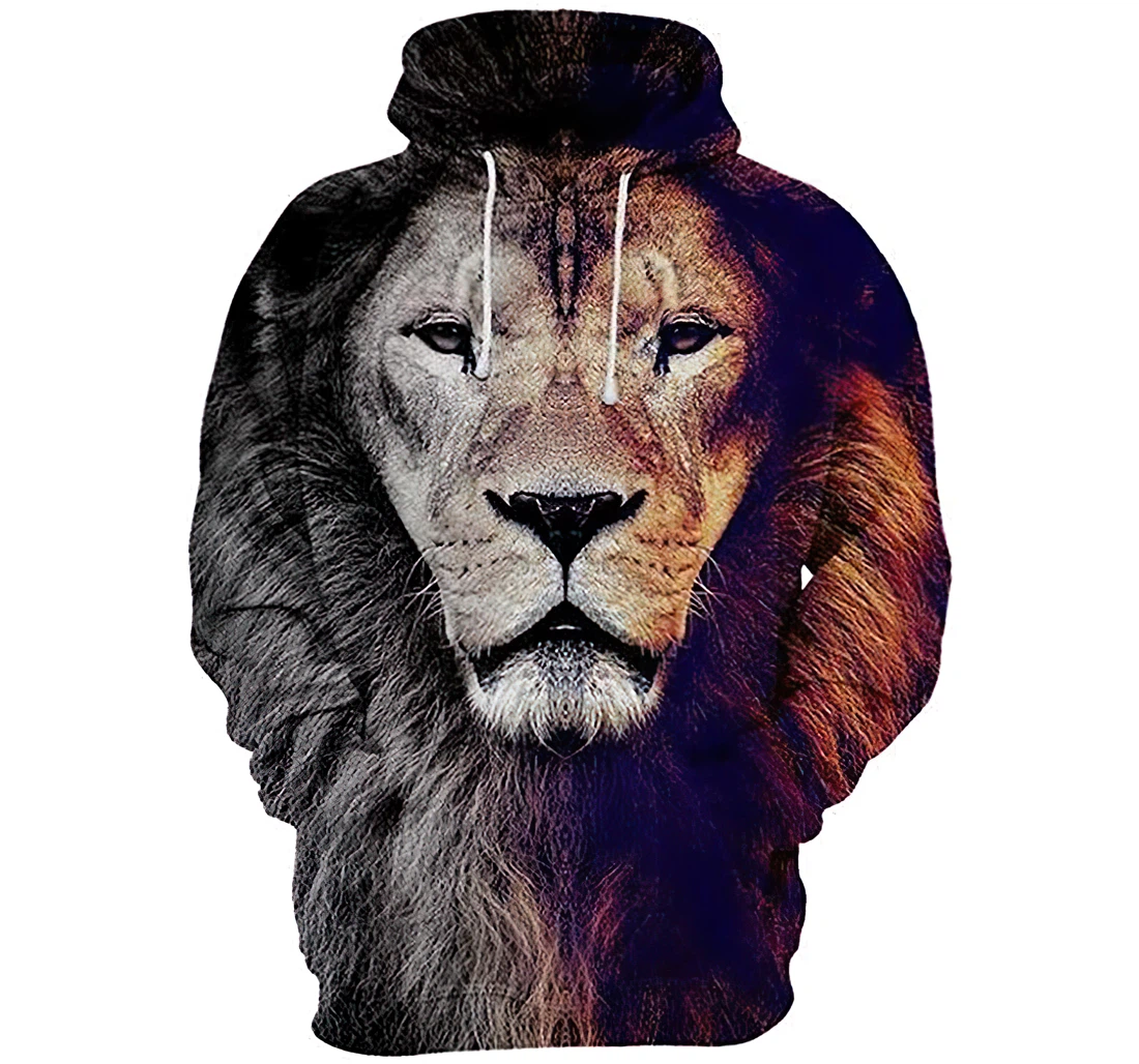 The Boss Lion Man And Woman - 3D Printed Pullover Hoodie