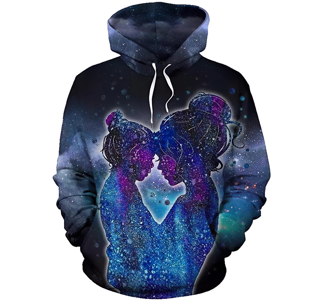 Mother And Daughter Man And Woman - 3D Printed Pullover Hoodie