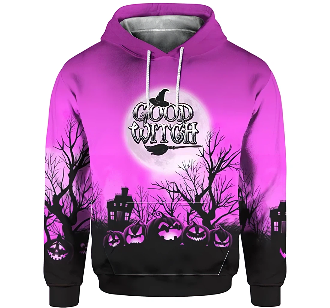 Halloween Good Witch Purple Man And Woman - 3D Printed Pullover Hoodie
