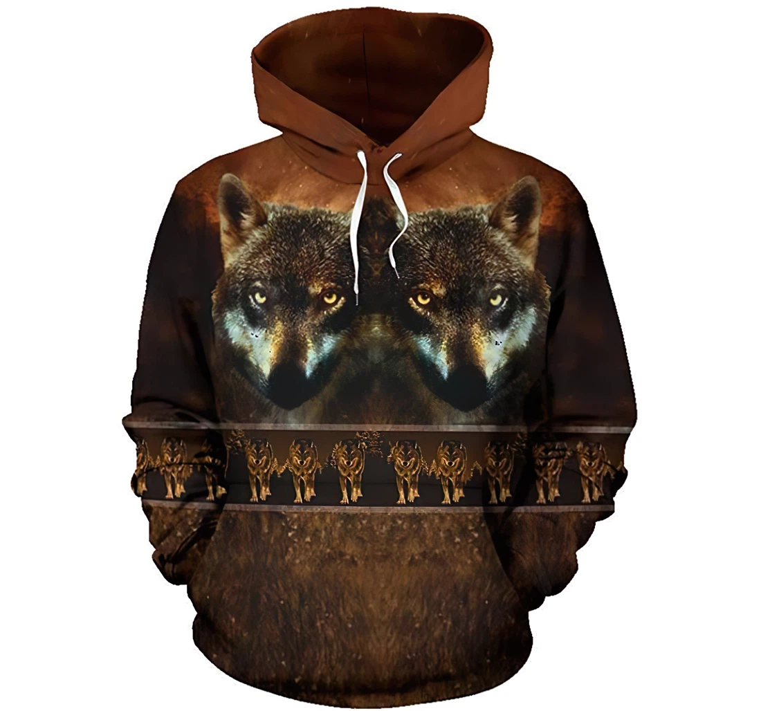Wolves Brother Man And Woman - 3D Printed Pullover Hoodie