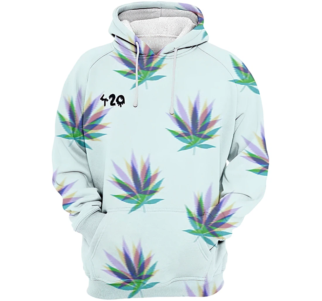 Cannabis Weed Man And Woman - 3D Printed Pullover Hoodie