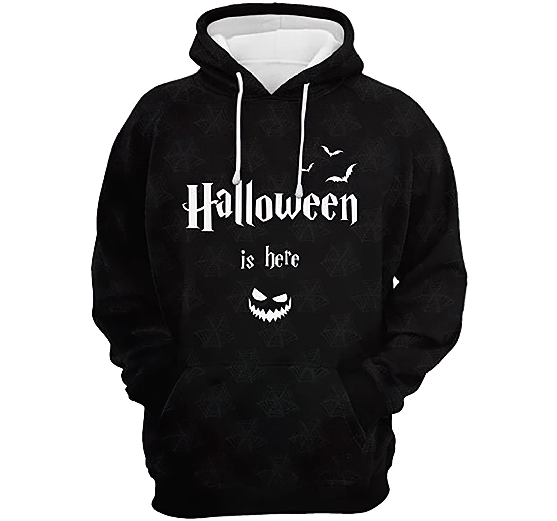 Halloween Is Here Spiderweb Pattern Man And Woman - 3D Printed Pullover Hoodie