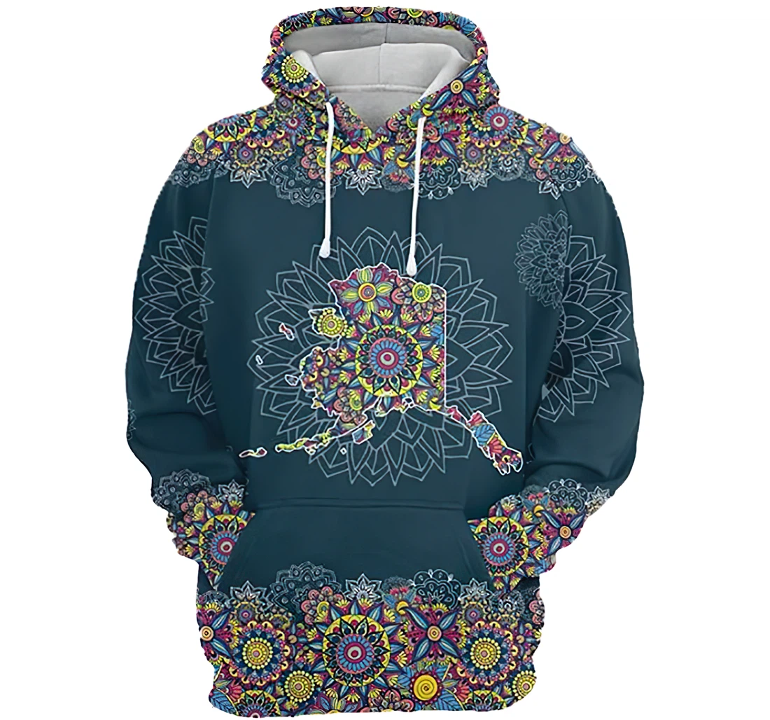 Alaska Mandala Man And Woman - 3D Printed Pullover Hoodie