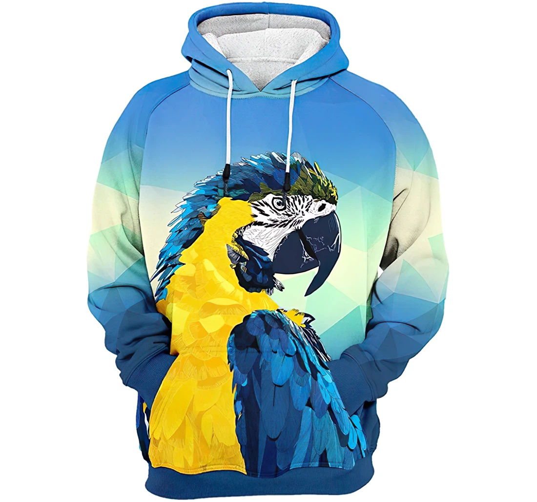 Macaw Parrot Man And Woman - 3D Printed Pullover Hoodie