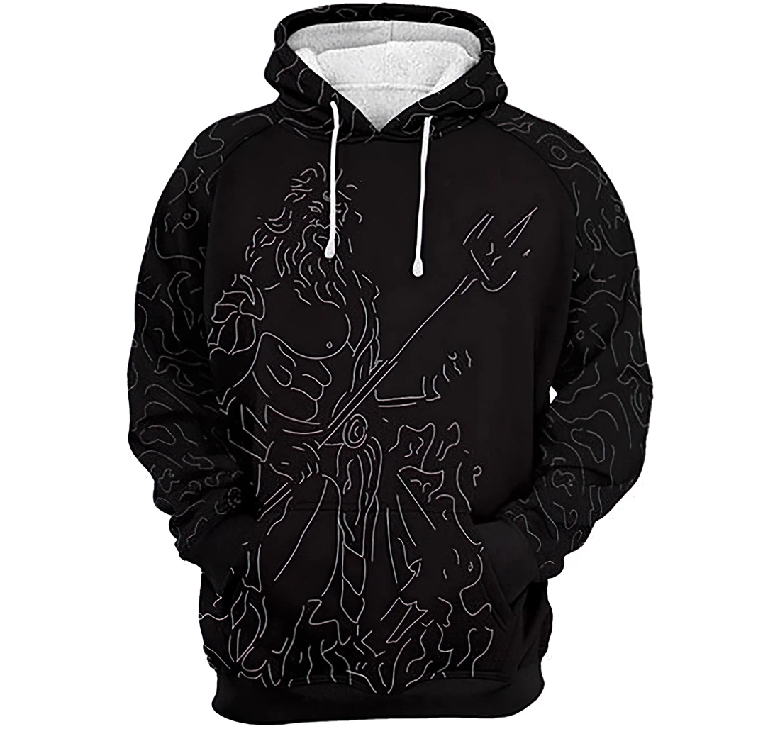 Poseidon Man And Woman - 3D Printed Pullover Hoodie