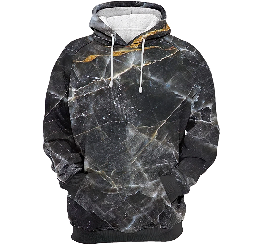 Dark Marble Man And Woman - 3D Printed Pullover Hoodie