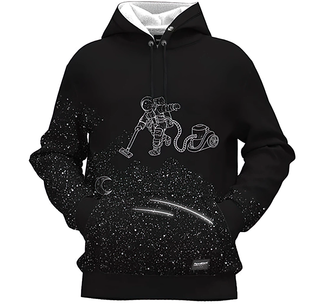 Space Clean Man And Woman - 3D Printed Pullover Hoodie