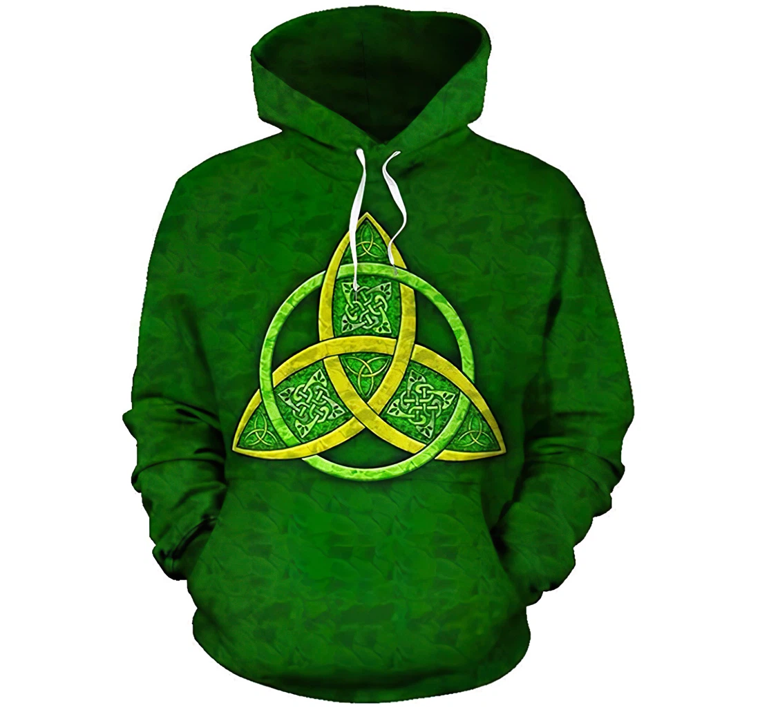 Irish Symbol Green Man And Woman - 3D Printed Pullover Hoodie