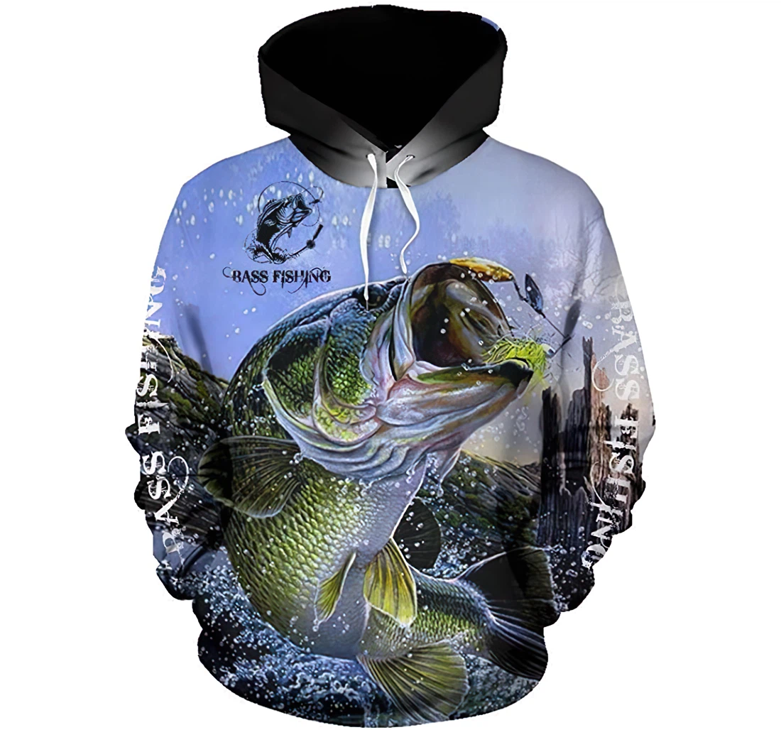 Fishing The Real Deal Bass Fishing Man And Woman - 3D Printed Pullover Hoodie