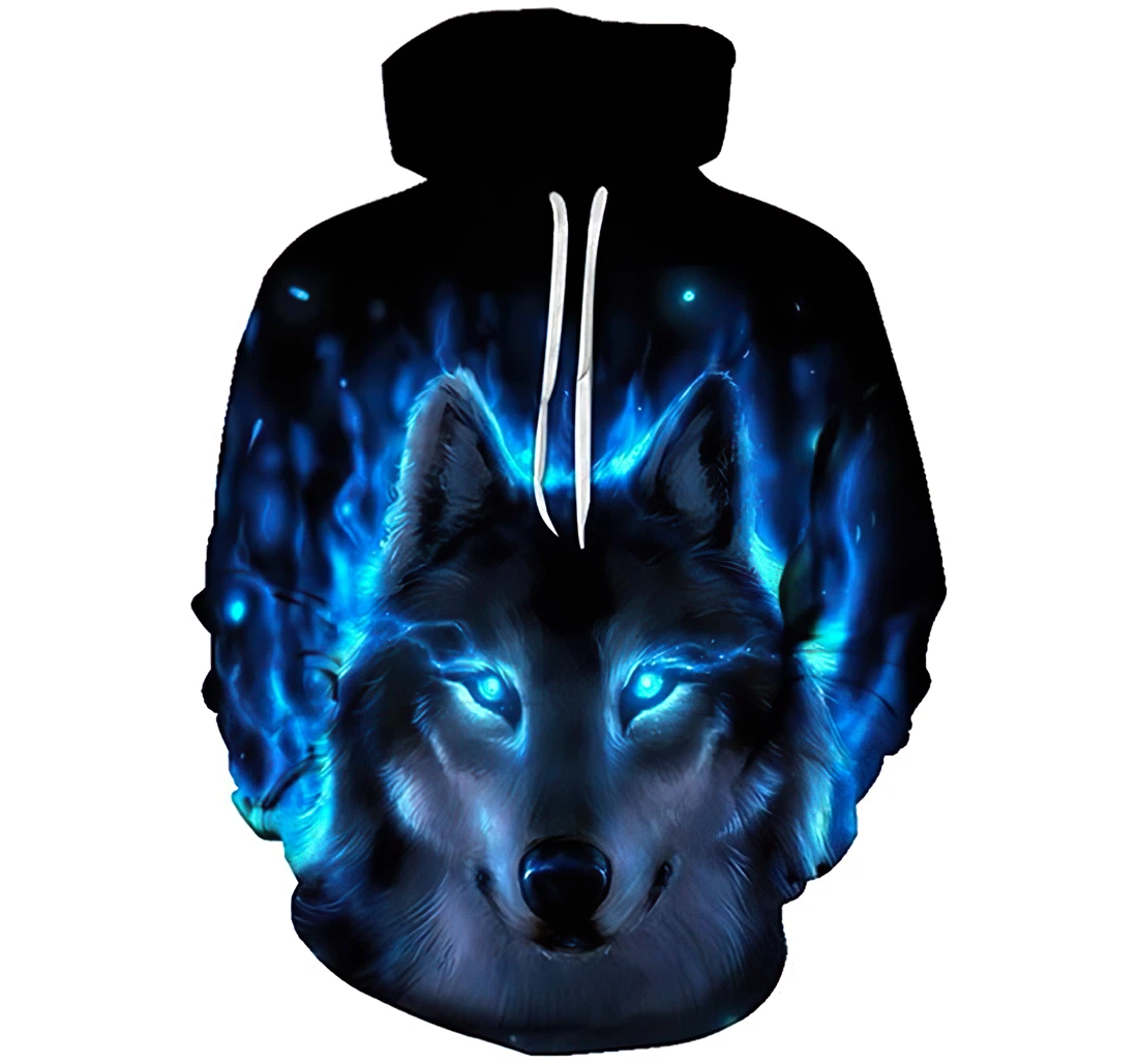 Galaxy Wolf Husky Man And Woman - 3D Printed Pullover Hoodie
