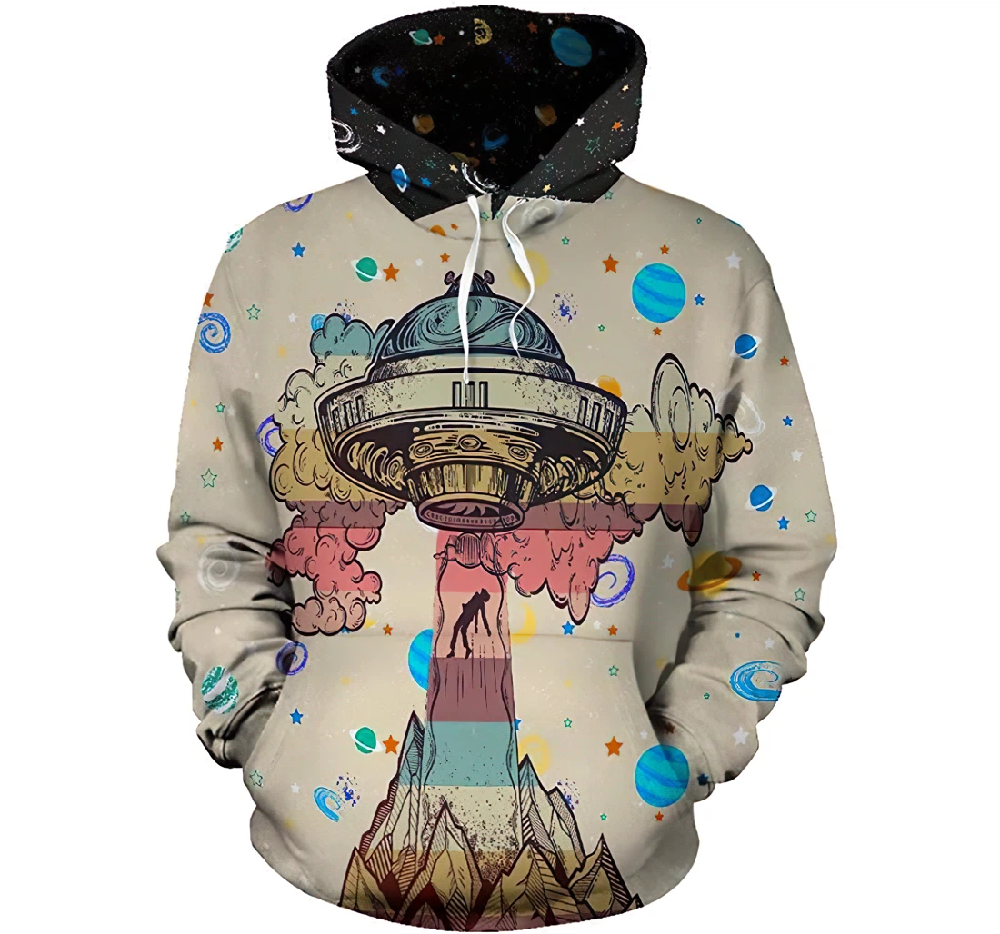 Camping Ufo Were Doing Butt Stuff Man And Woman - 3D Printed Pullover Hoodie