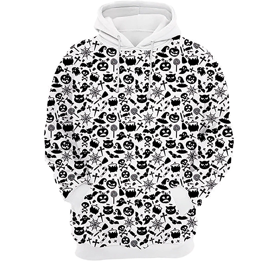 Halloween Pattern Man And Woman - 3D Printed Pullover Hoodie