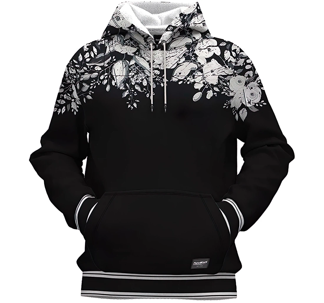 White Rose Blossom Man And Woman - 3D Printed Pullover Hoodie