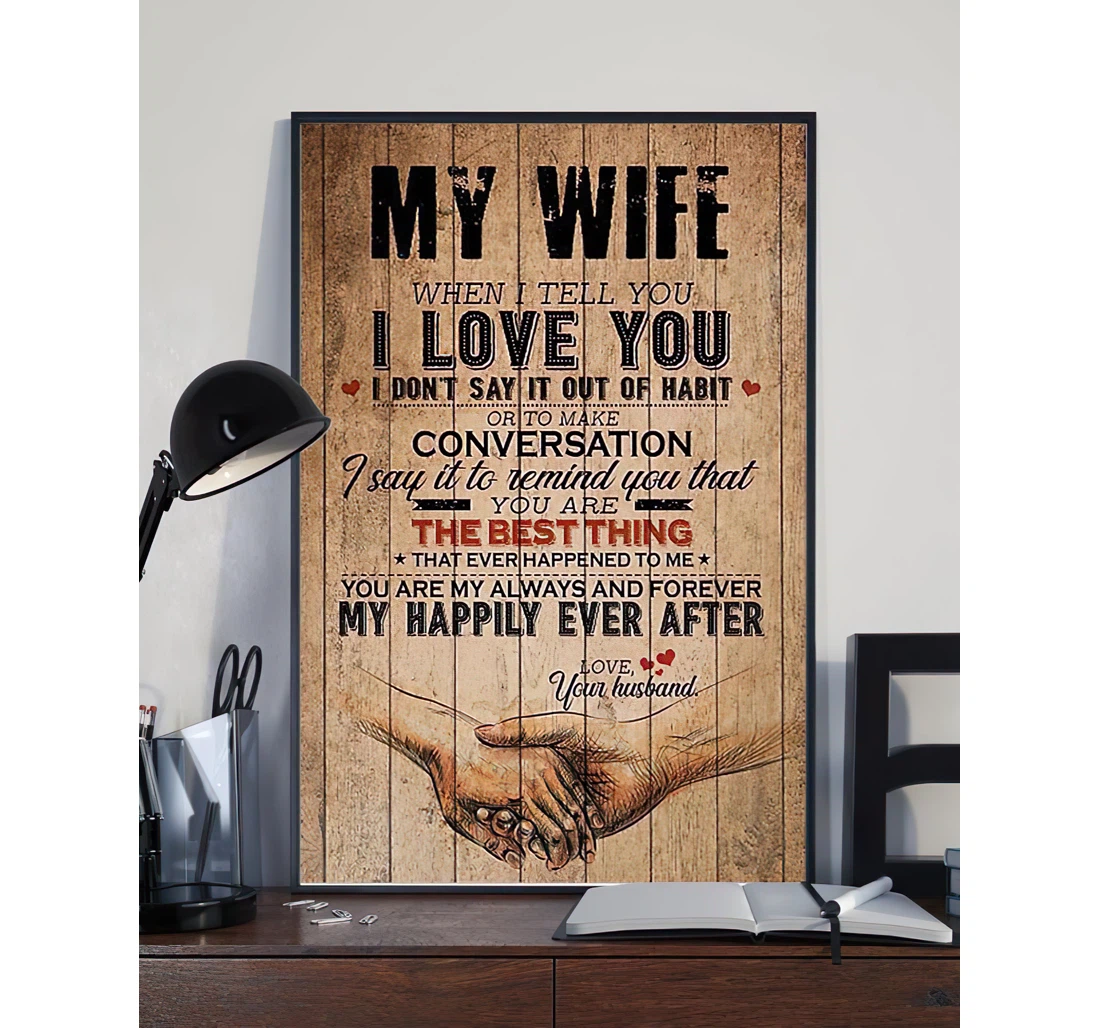 Poster, Canvas - To My Wife My Happily Ever After Mother's Day Paper Print Framed Wall Art