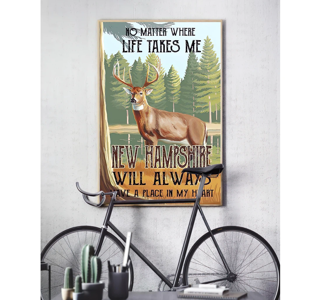 Poster, Canvas - New Hampshire Paper Print Framed Wall Art