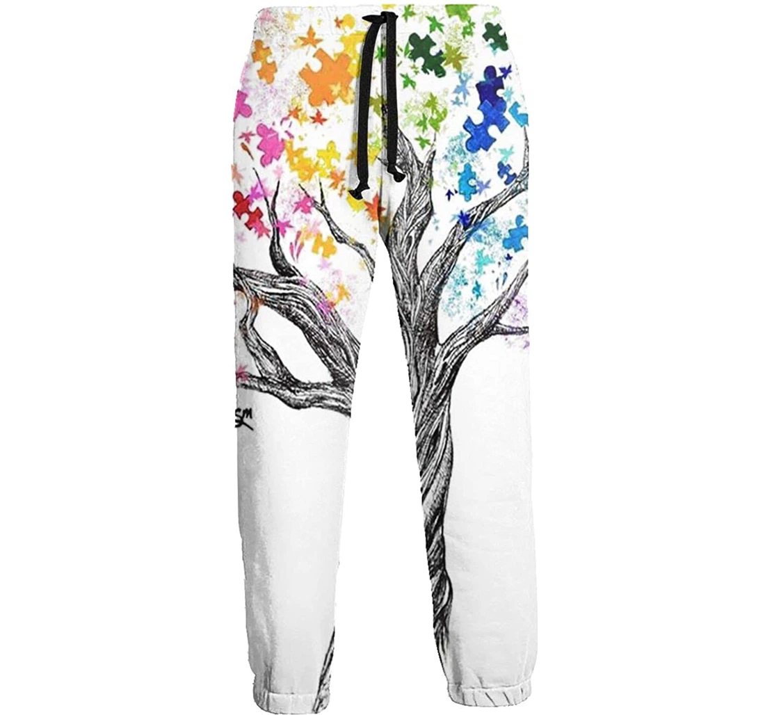 Personalized Autism Tree Grow Lightweight Workout Athletic Sweatpants, Joggers Pants With Drawstring For Men, Women