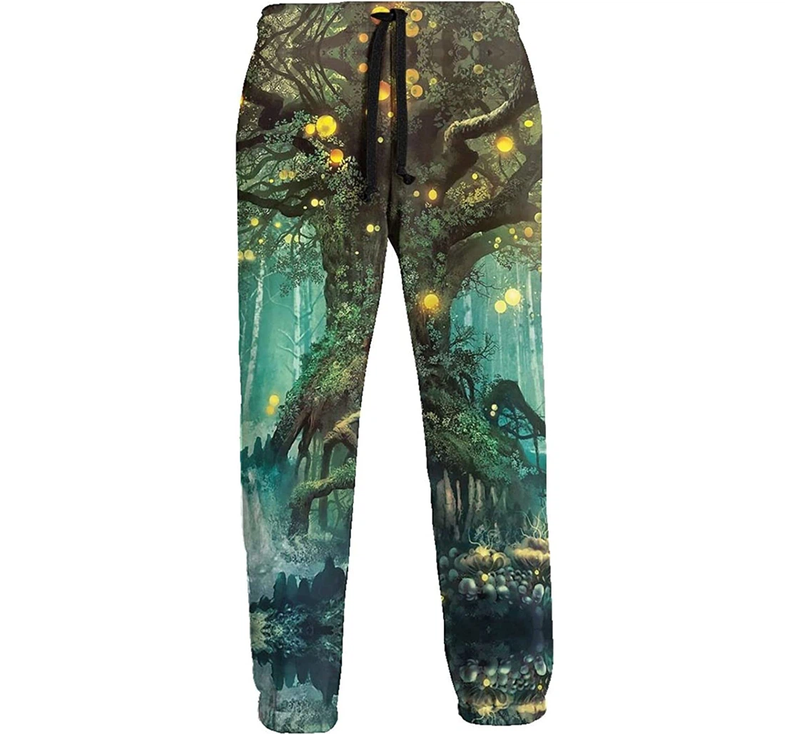 Personalized Magical Tree Yellow Ball Loose Long Sweatpants, Joggers Pants With Drawstring For Men, Women