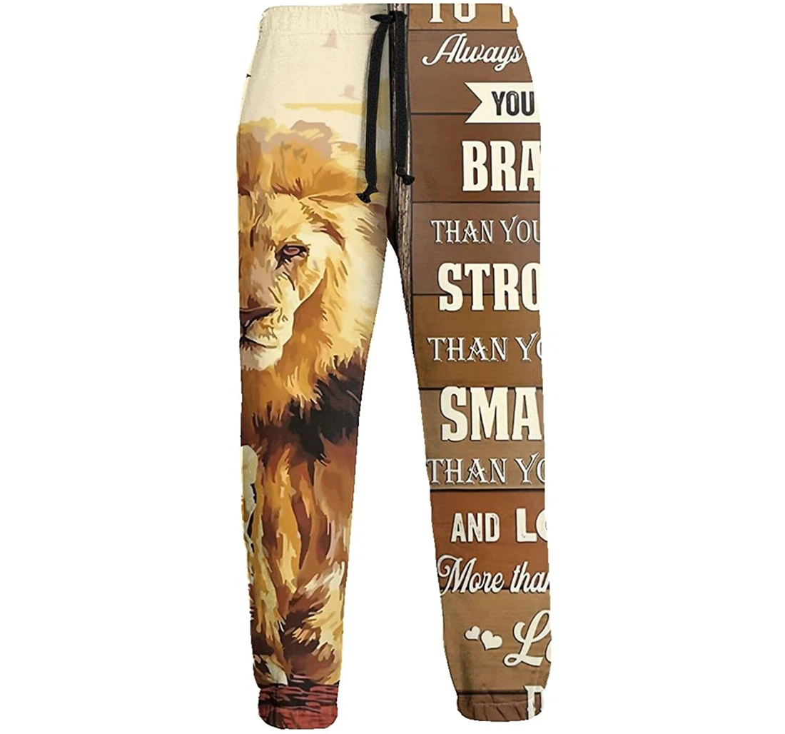 Personalized To My Son You Are Braver Running Casual For Sweatpants, Joggers Pants With Drawstring For Men, Women