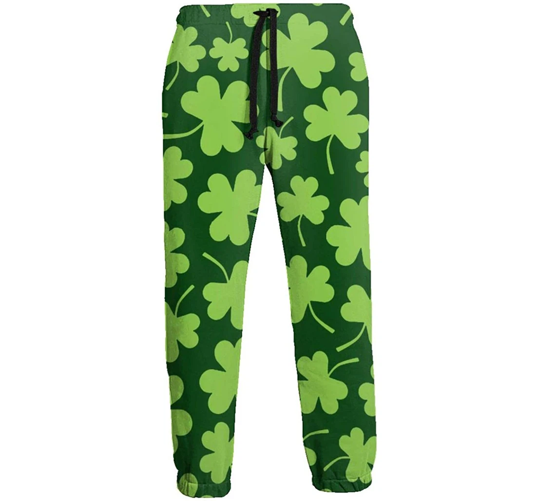 Personalized Shamrock Graphic Lightweight Comfortable Sweatpants, Joggers Pants With Drawstring For Men, Women