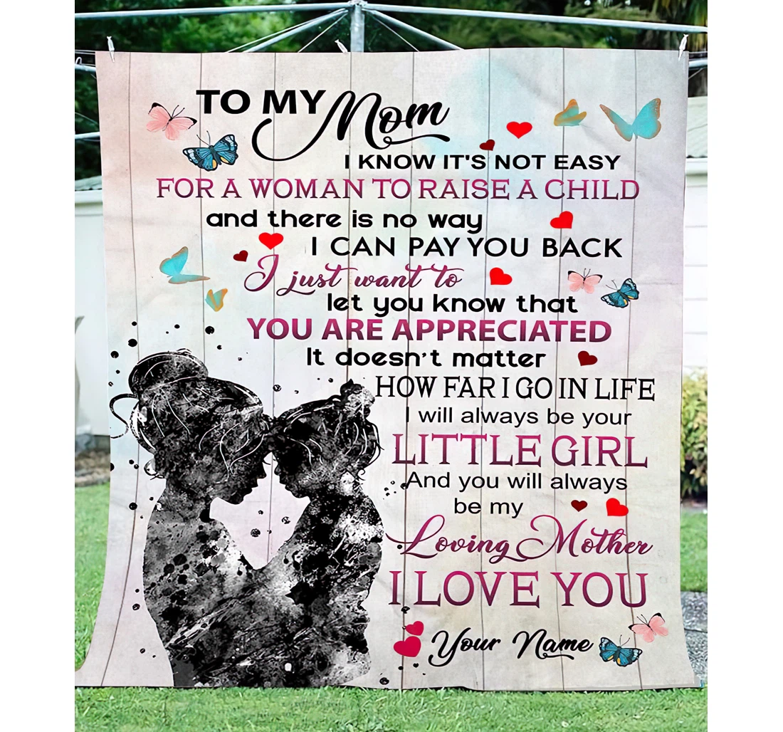 Throw Blanket, Quilt - Personalized Mom I Love You Mom Love Quote To My Mom From Daughter Sherpa Fleece