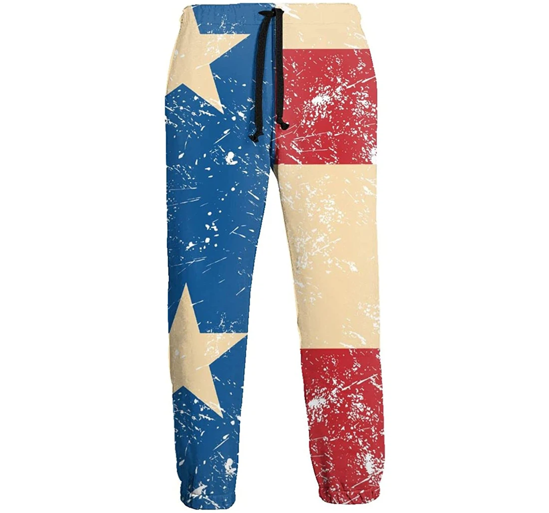 Personalized Vintage Texas Flag Running Casual For Sweatpants, Joggers Pants With Drawstring For Men, Women