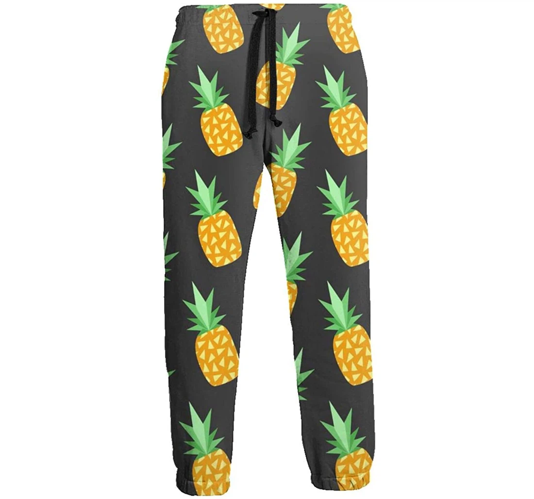 Personalized Pineapple Triangle Fresh Athletic Running Workout Pant Sweatpants, Joggers Pants With Drawstring For Men, Women