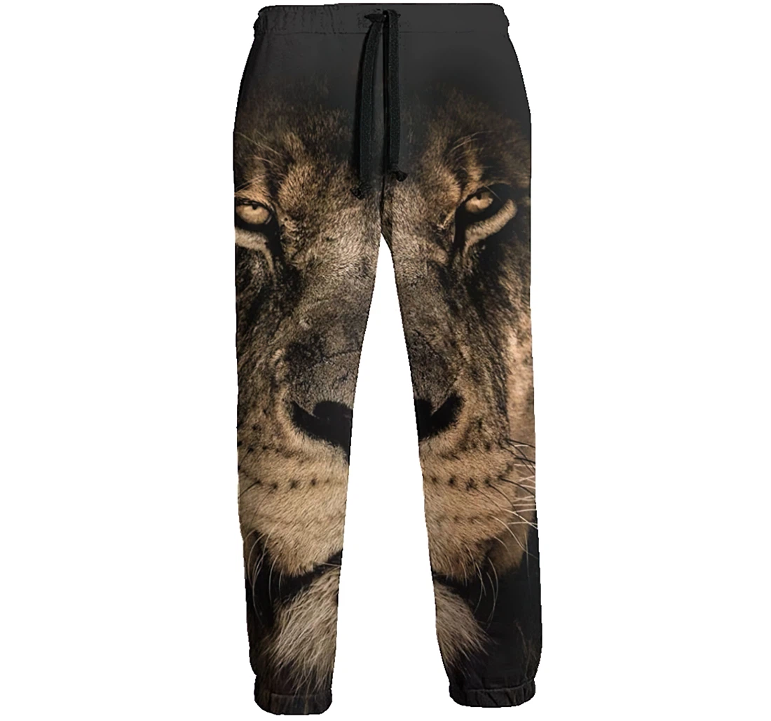 Personalized African Lion Furious Athletic Running Workout Pant Sweatpants, Joggers Pants With Drawstring For Men, Women