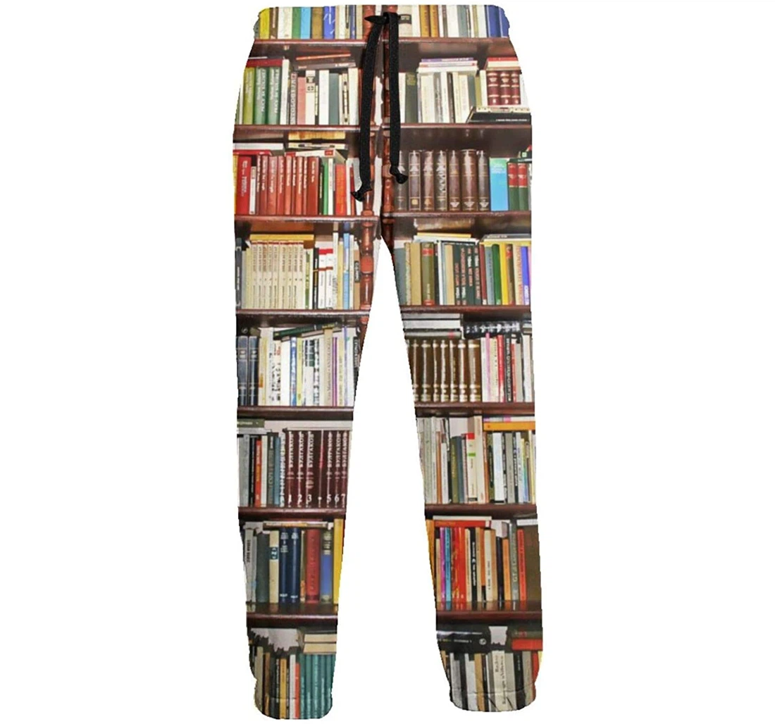 Personalized Bookcase Menâ€s Soft Pant Waist Sweatpants, Joggers Pants With Drawstring For Men, Women