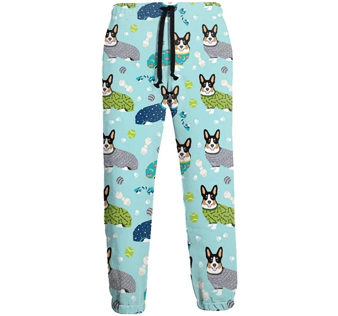 Personalized Bulldog Pattern Menâ€s Soft Pant Waist Sweatpants, Joggers Pants With Drawstring For Men, Women