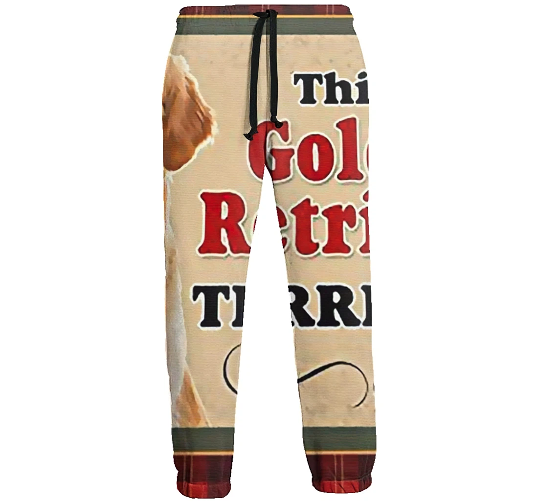 Personalized Golden Retriever Sweat Hip Hop Garment Spring Sweatpants, Joggers Pants With Drawstring For Men, Women