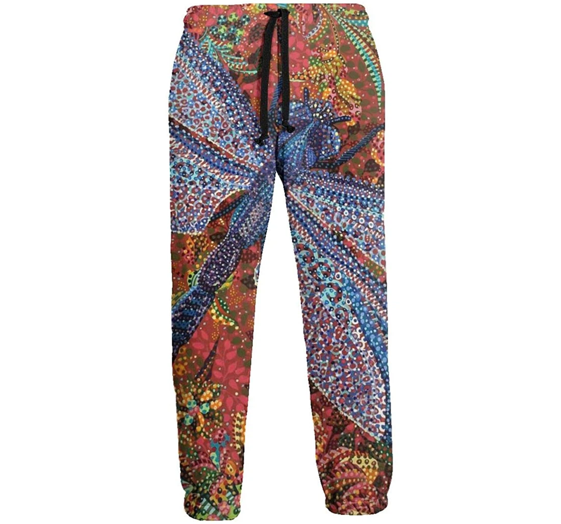 Personalized Dragonfly Casual Sweatpants, Joggers Pants With Drawstring For Men, Women