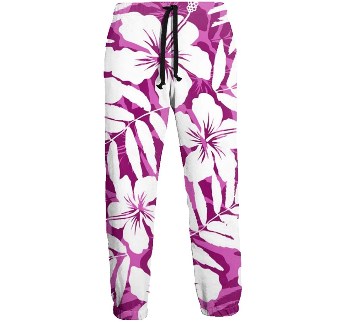 Personalized Flowers Graphic Funny Casual Sweatpants, Joggers Pants With Drawstring For Men, Women