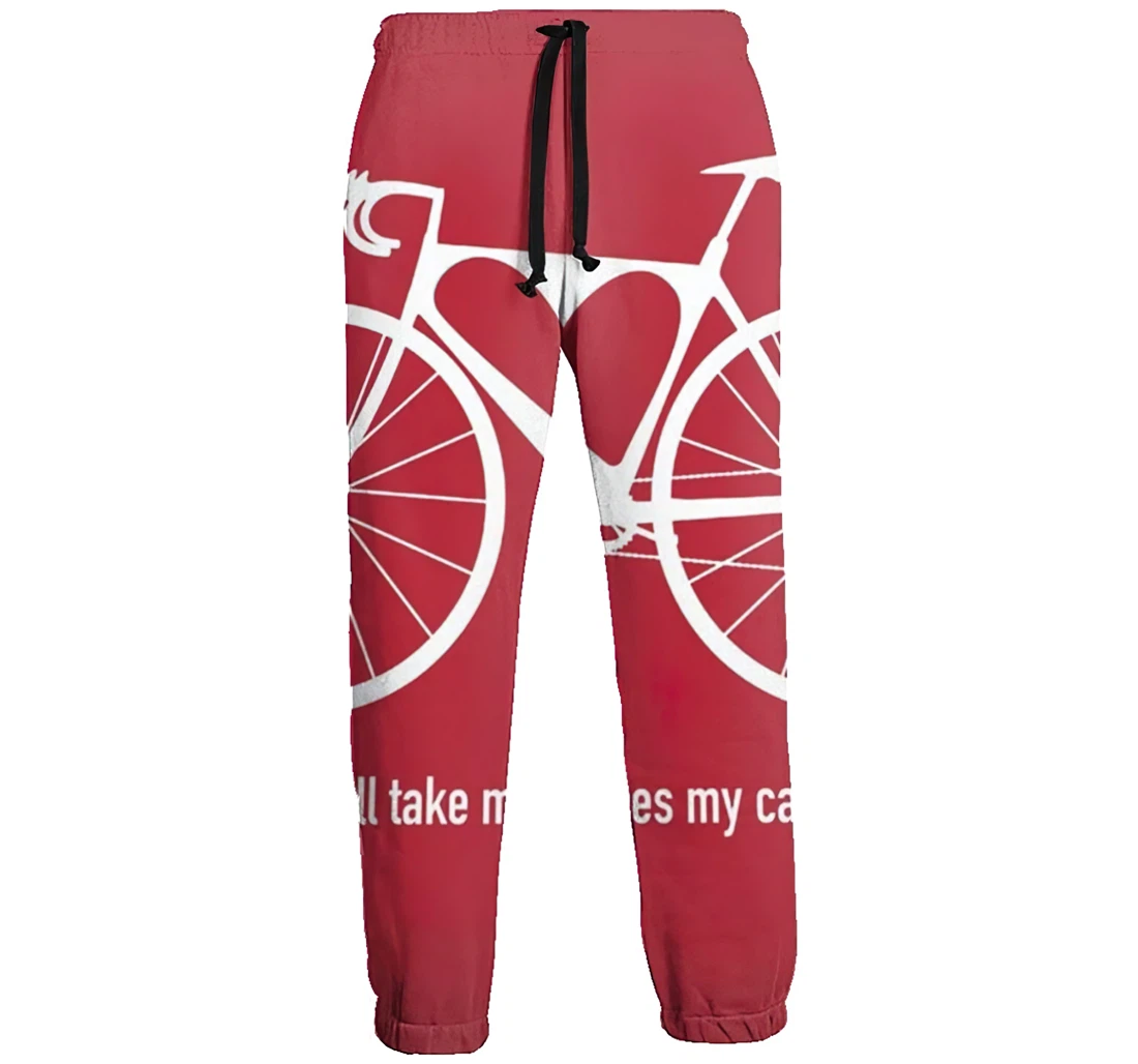 Personalized Bicycle Love Graphic Lightweight Comfortable Sweatpants, Joggers Pants With Drawstring For Men, Women