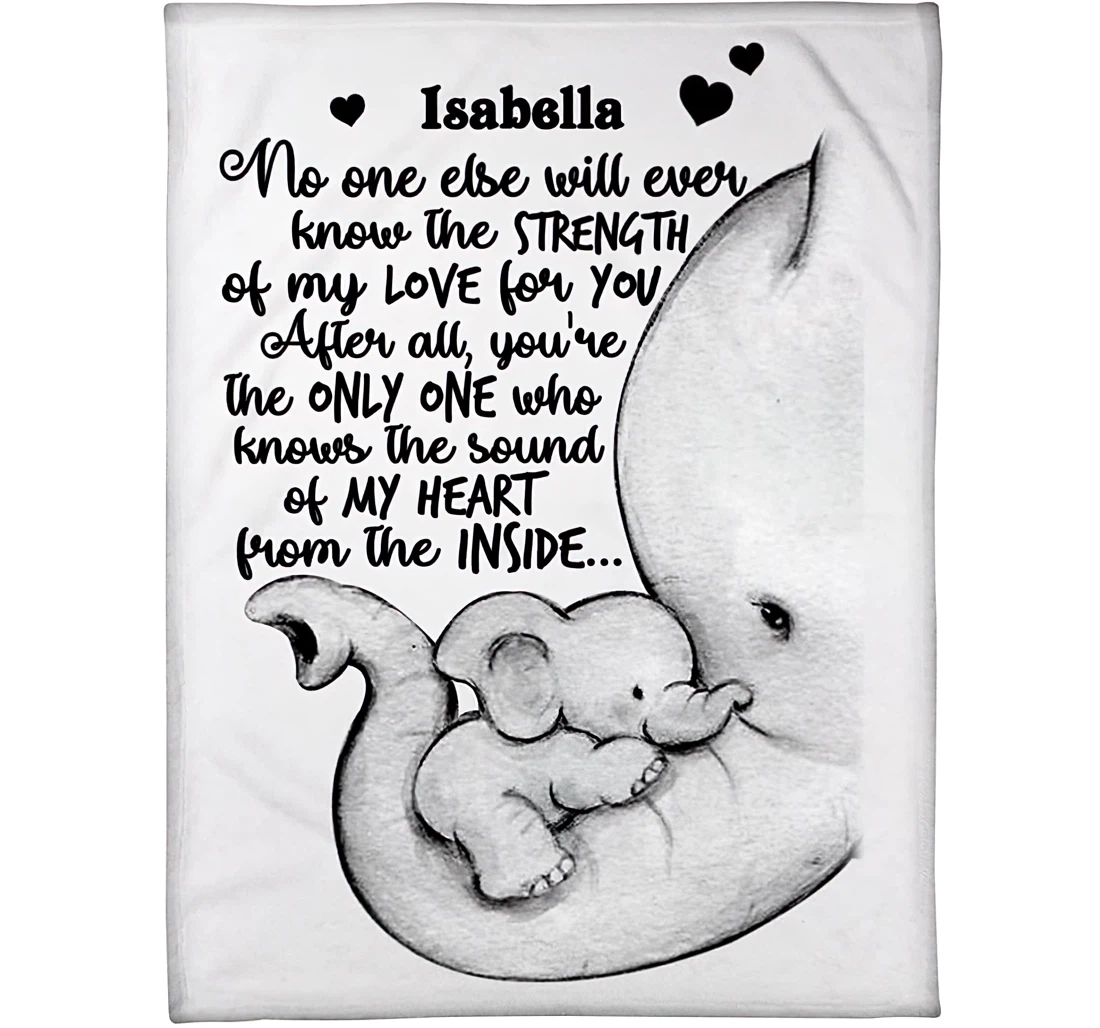 Throw Blanket, Quilt - Personalized Elephant Baby And Mom Baby Bump From Mom Custom Name No One Else Will Ever Know The Strength Of My Love You Gifts Bedding Gifts Sherpa Fleece