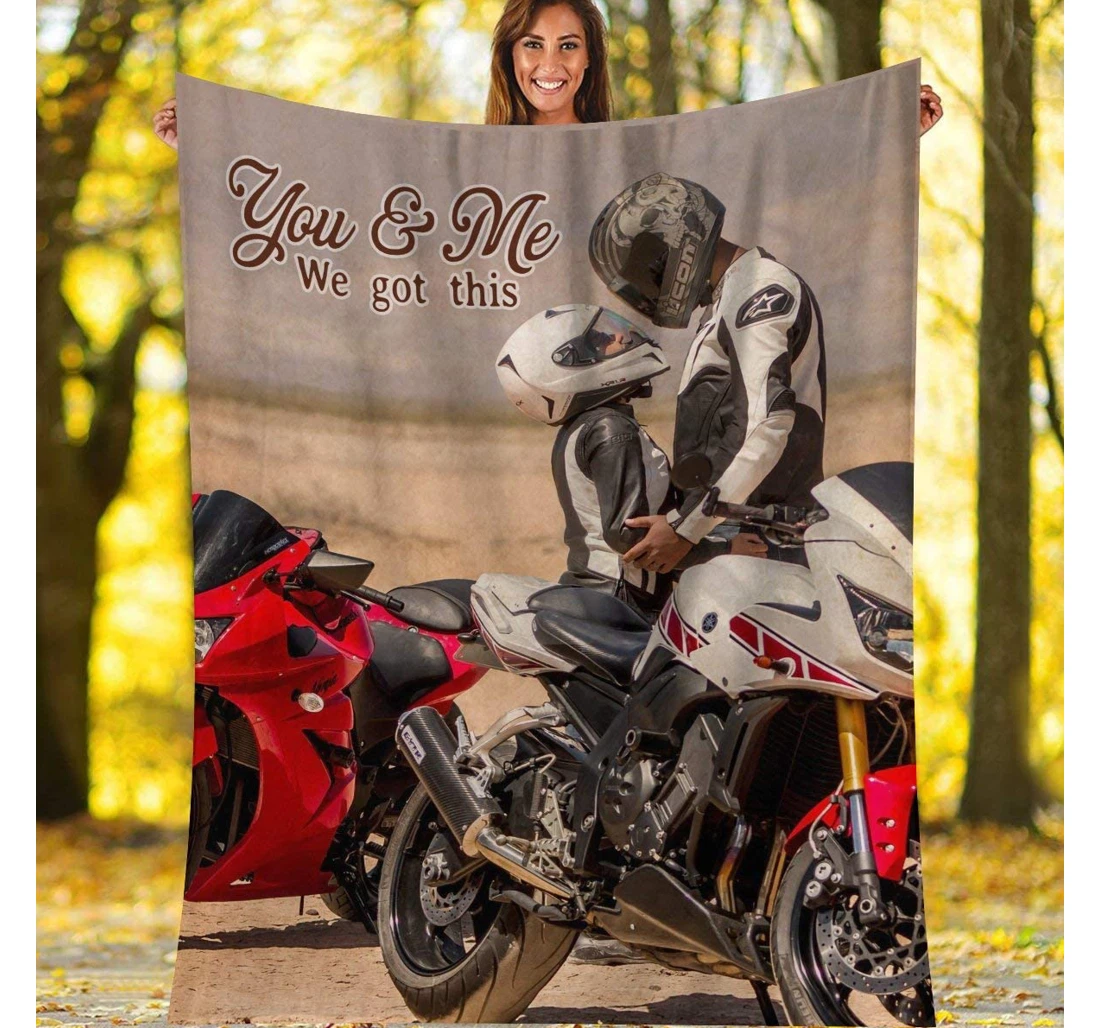 Throw Blanket, Quilt - Personalized Gifts Motorcy You And Me We Got This Gifts Valentine Sherpa Fleece