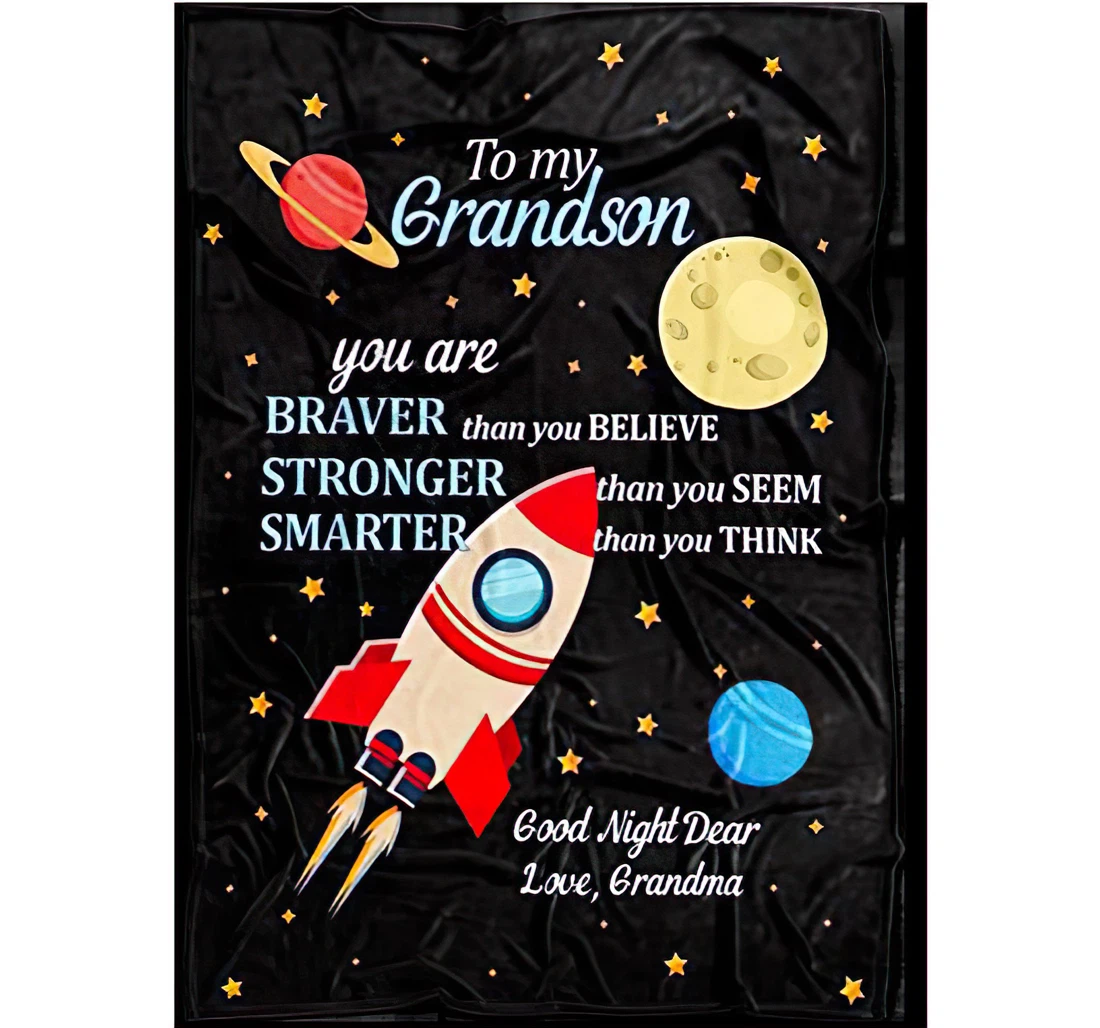 Throw Blanket, Quilt - Personalized Gifts To My Grandson You Are Braver Grandson From Mimi From Gigi With Grandson Message Gifts Great Ideas Sherpa Fleece