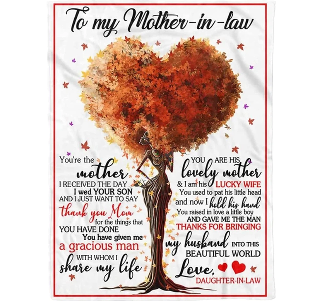 Throw Blanket, Quilt - Personalized To My Mother In Law From Daughter In Law Custom Name The Beautiful Mom Heart Tree Bedding Gifts Xmas Sherpa Fleece