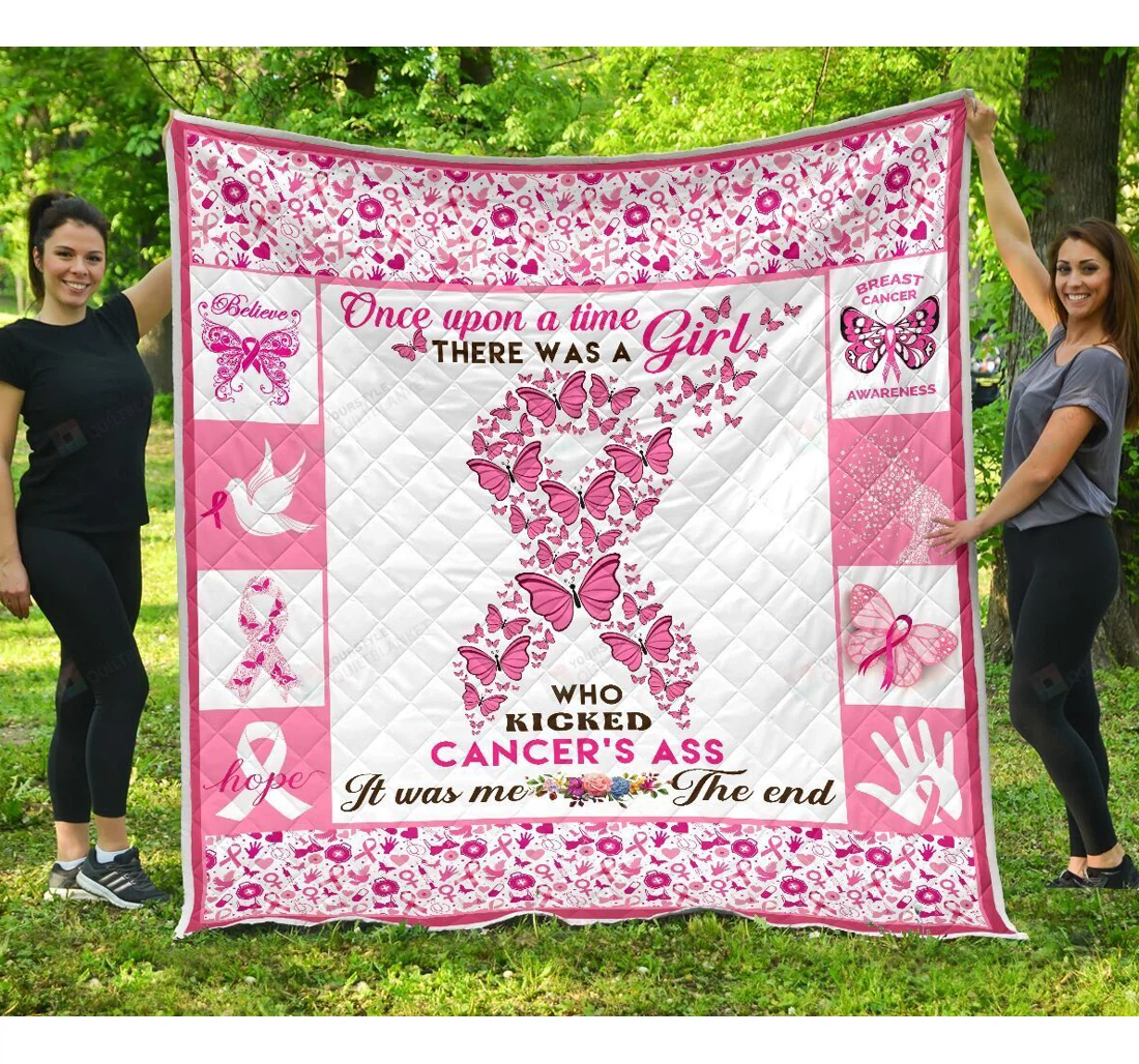 Throw Blanket, Quilt - Breast Cancer Survivor Great Customized Gift Sherpa Fleece