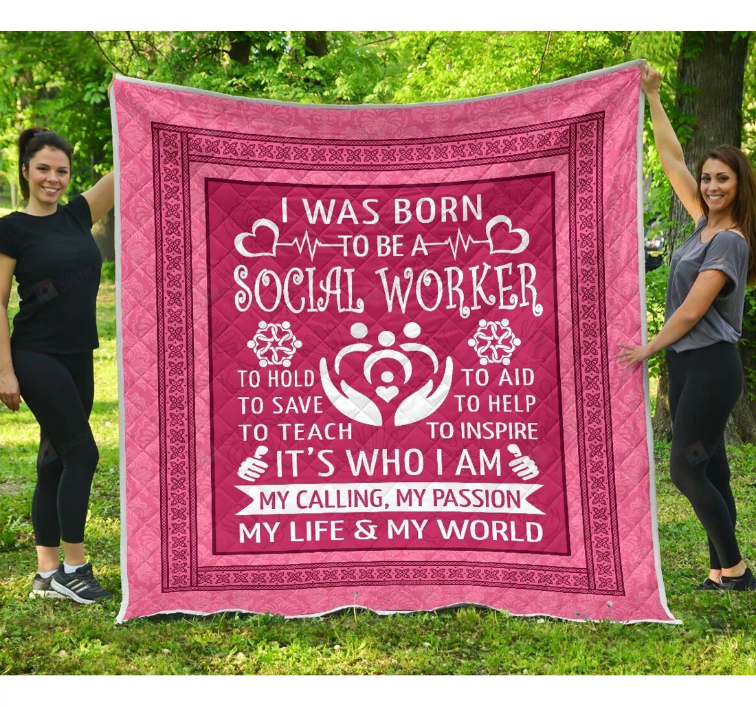 Throw Blanket, Quilt - Social Worker Great Customized Gift Sherpa Fleece