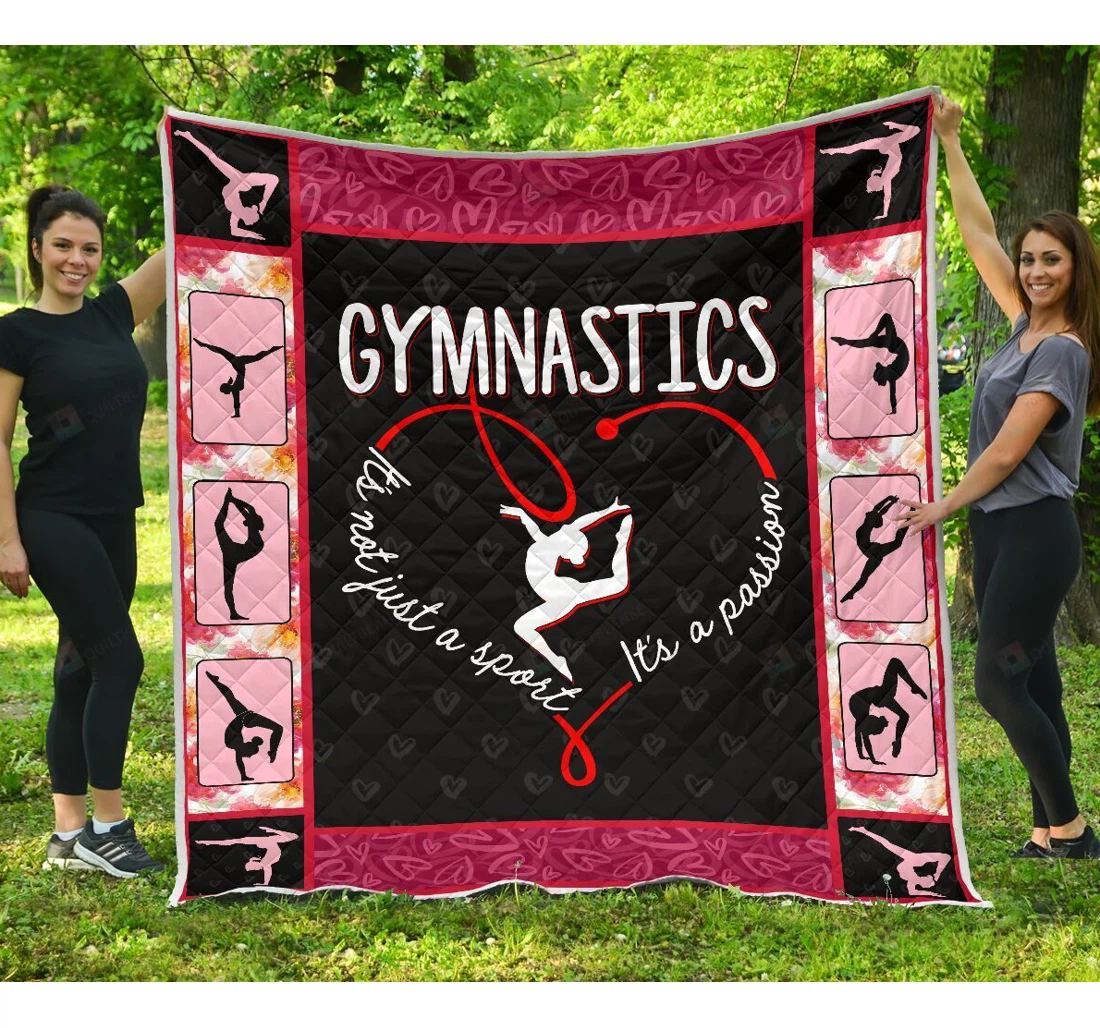 Throw Blanket, Quilt - Gymnastics It's Not Just A Sport It's A Passion Great Customized Gift Sherpa Fleece