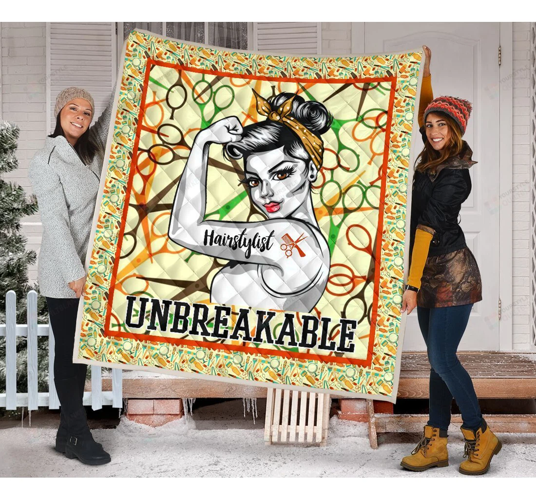 Throw Blanket, Quilt - Hairstylist Girl Unbreakable Sherpa Fleece