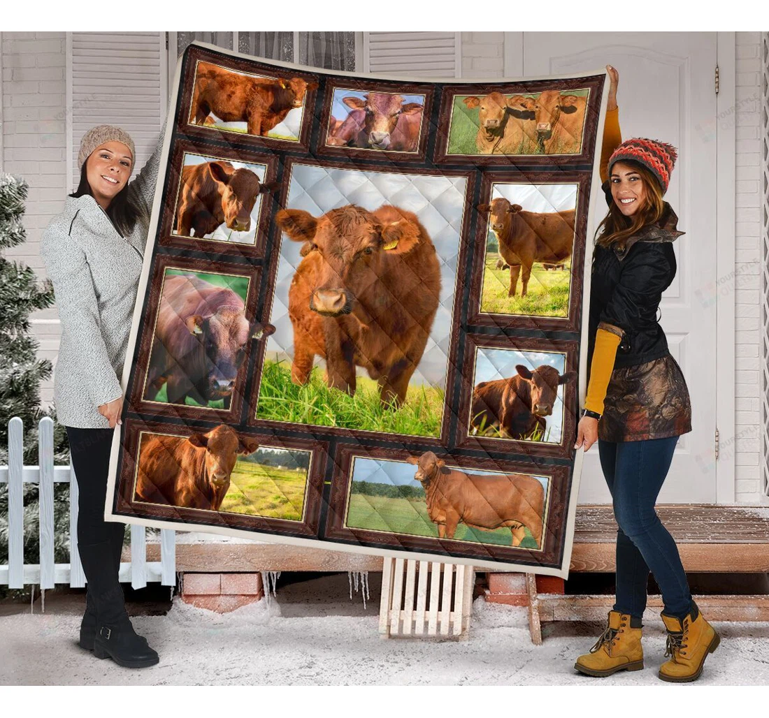 Throw Blanket, Quilt - 3d Beefmaster Sherpa Fleece