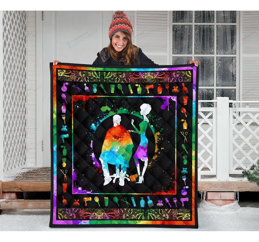 Throw Blanket, Quilt - Hair Stylist Sherpa Fleece