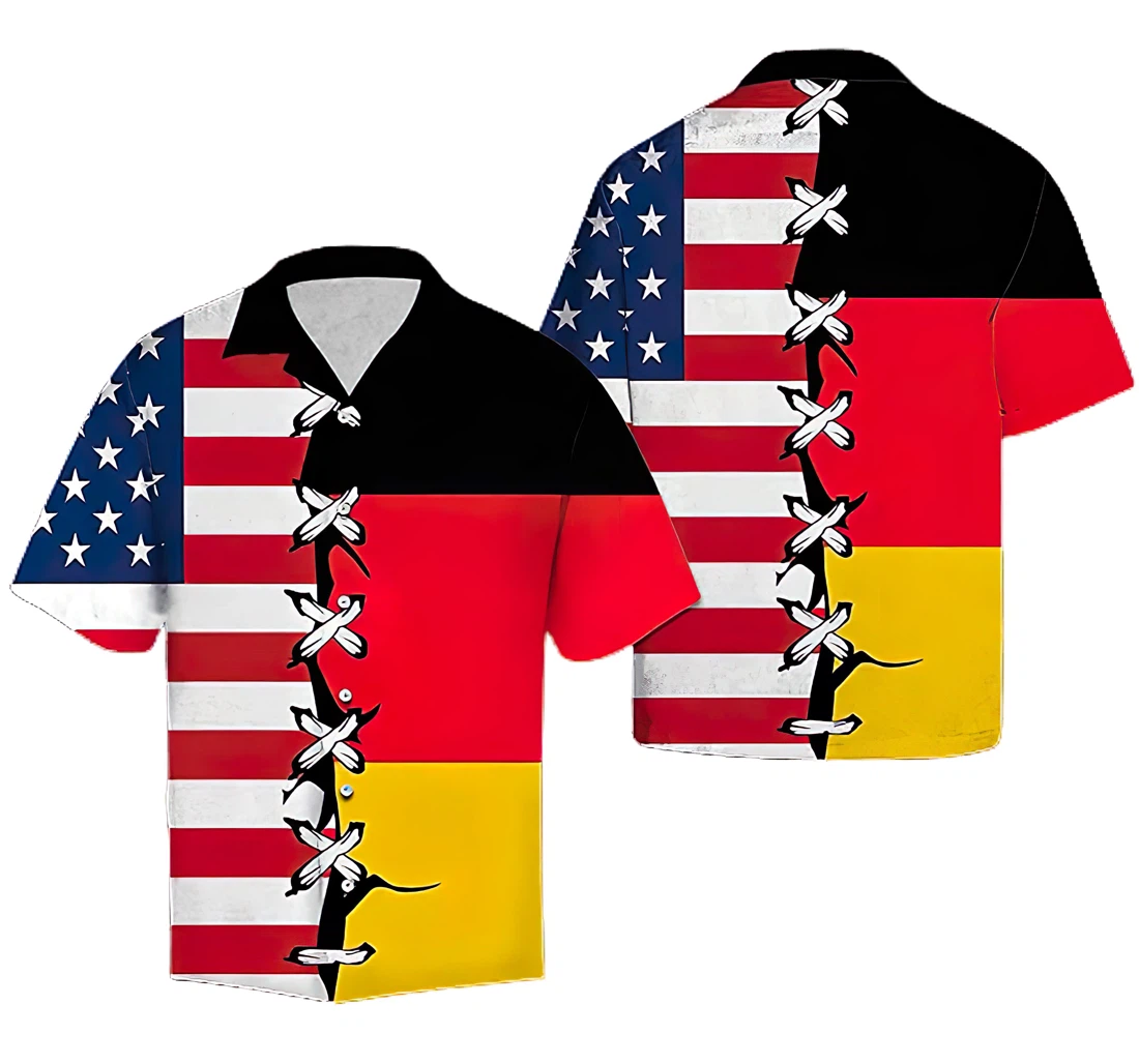 Personalized Germany Root Hawaiian Shirt, Button Up Aloha Shirt For Men, Women
