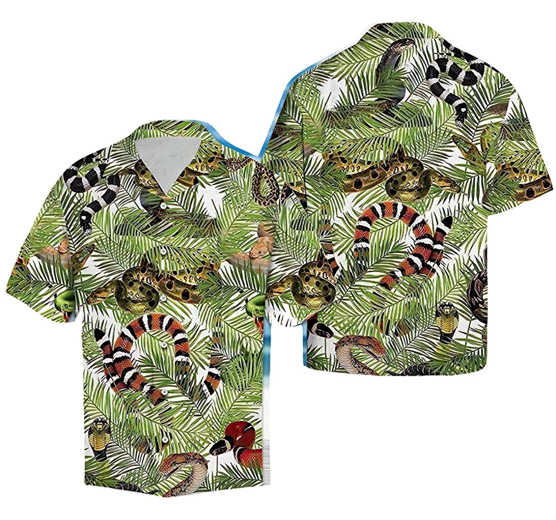 Personalized Snake Hawaiian Shirt, Button Up Aloha Shirt For Men, Women