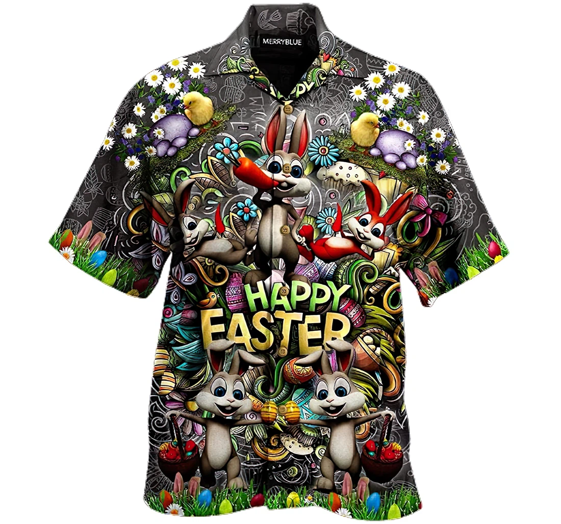 Personalized Happy Easter April Hawaiian Shirt, Button Up Aloha Shirt For Men, Women