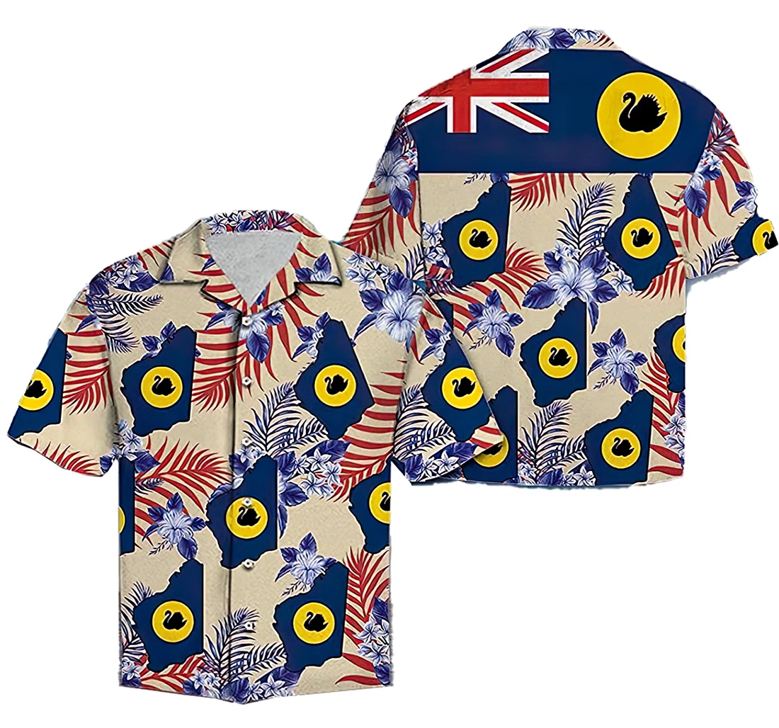 Personalized Western Australia Proud Hawaiian Shirt, Button Up Aloha Shirt For Men, Women